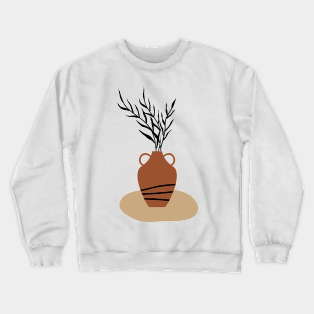 Minimal Modern  Terraccota  Pottery Abstract Shape  Design Crewneck Sweatshirt by zedonee